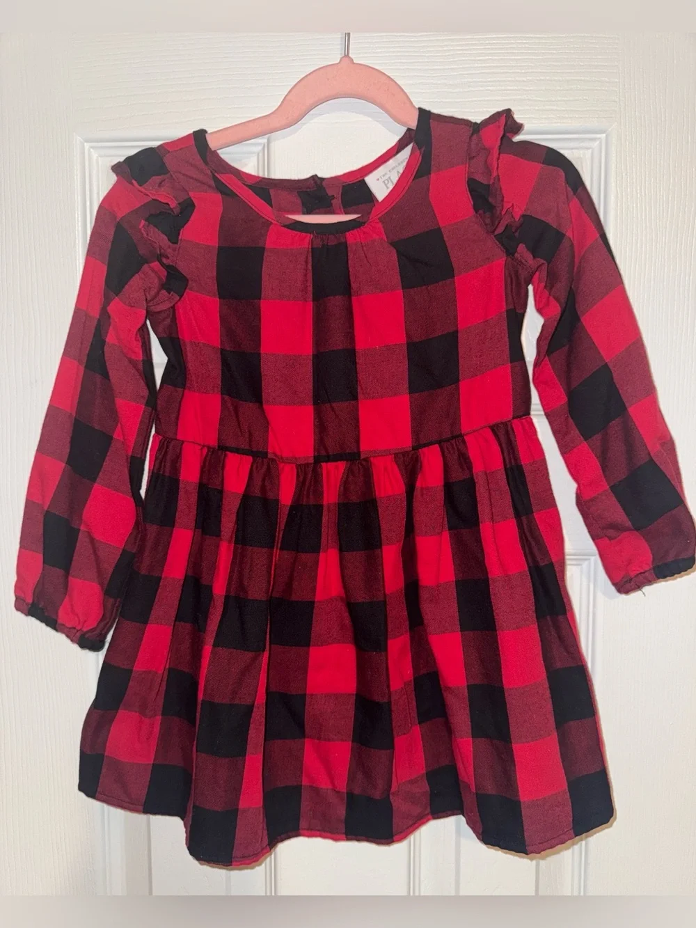 Red & Black Buffalo Plaid Girls' Dress